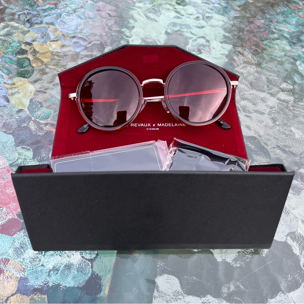 Privé Revaux x Madelaine Petsch Burgundy and Gold Women's Sunglasses